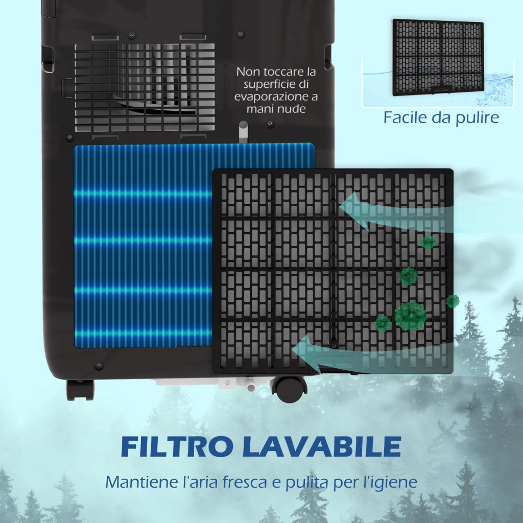 Condizionatore Portatile 950W ¨C zephmum ¨C Nero ABS Acciaio 33x28x70.4 cm