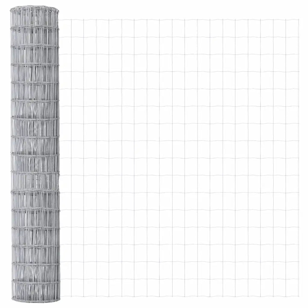Recinzione da Giardino | Recinzione con Posto Argento 1,6 x 10 m Acciaio e PVC