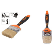 Trade Shop - Pennello Piatto 2.5" 60mm Setole Morbide Pittura Vernice Manico Antiscivolo 90278 -