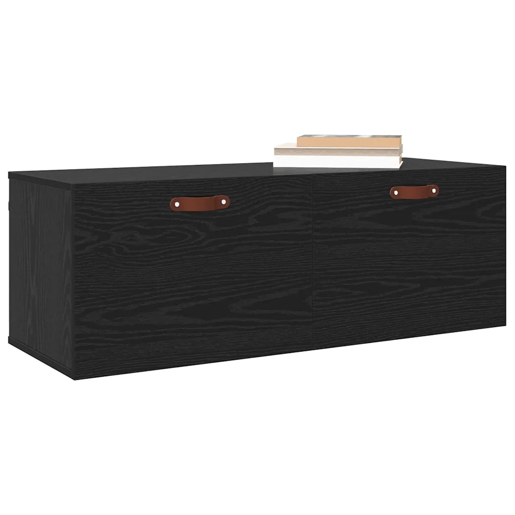 Mobiletto a muro Rovere Nero 100 x 36,5 x 35 cm 879563