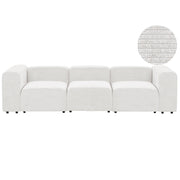 Divano componibile a 3 posti rivestito con velluto bianco stile moderno