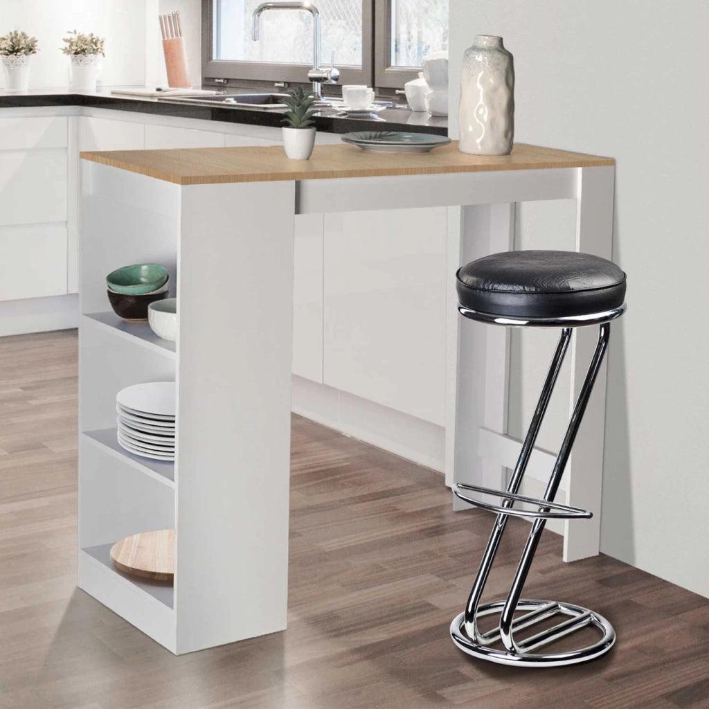 IDMarket - Tavolo alto da bar BARTH da 2 a 4 persone piano in legno bianco imitazione faggio