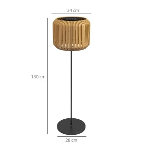 Lampada solare da esterno in polyrattan con LED a luce calda, IP44, Ø34 x 130 cm