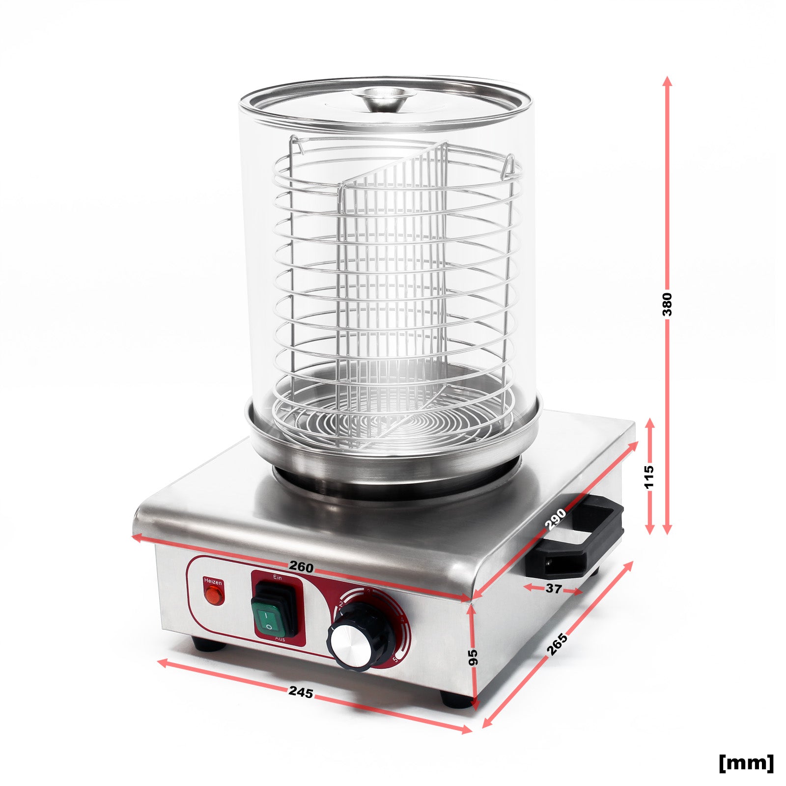 Macchina cuoci wurstel 450 Watt Contenitore per cottura a vapore Hot dog Scalda Panini