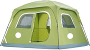 Tenda per Campeggio - 10 x 9 x 6.5 ft - per 6 Persone - Impermeabile - Leggero - Tenda per Escursionismo - Facile da Montare - con Porta e Finestra - Verde