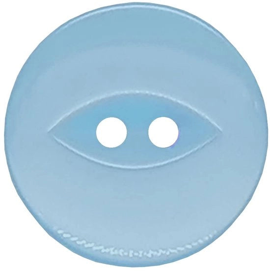 20 aculetti rotondi in acrilico con motivi fisheye, aculetti per bambini, per cucire, ricamare, fare manualità, colore azzurro chiaro, 11 mm / 18 righe