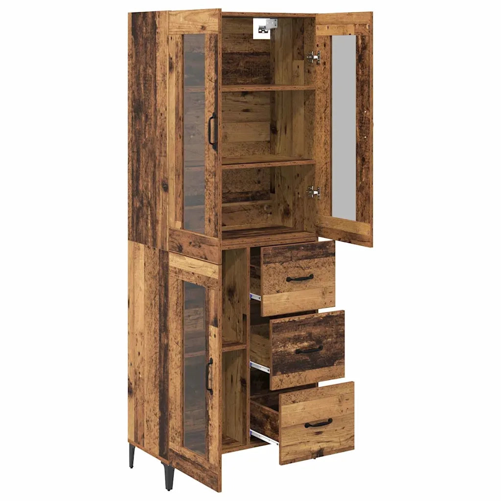 Credenza | Madia | Buffet da pranzo | Armadio da pranzo Legno vecchio 69,5 x 34 x 180 cm Legno multistrato