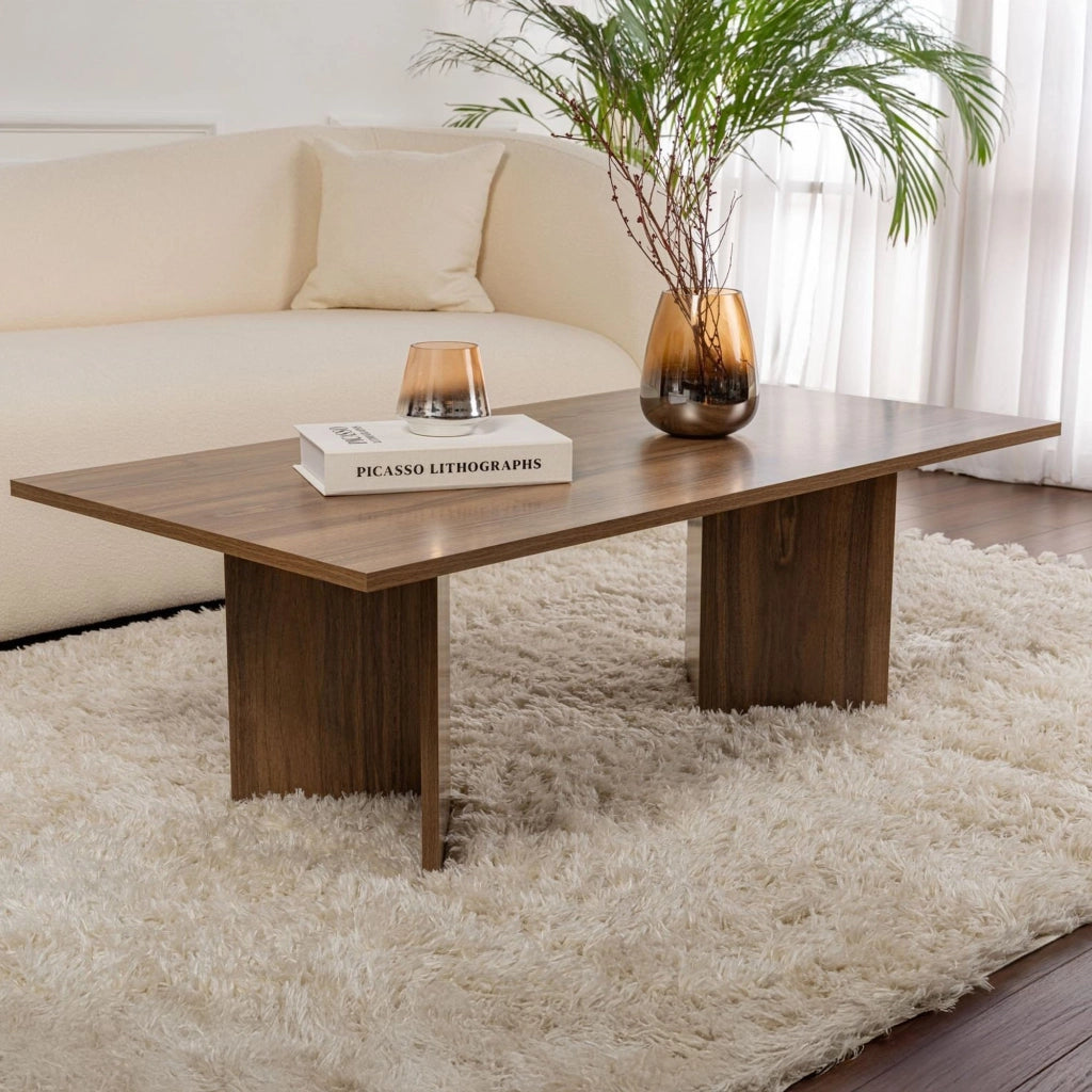 Turate, Tavolino da Salotto Forma Rettangolare, 119x60x40h cm Marrone Noce