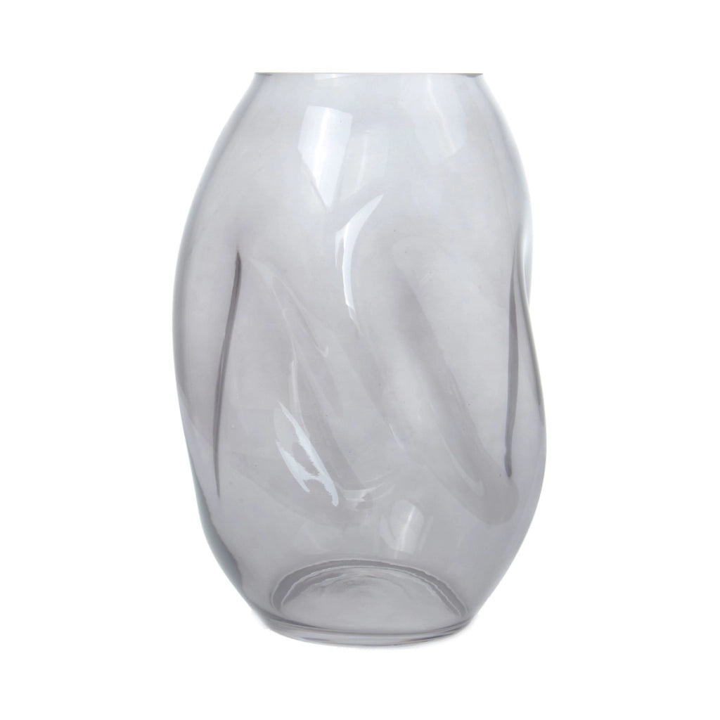 Vaso decorativo Sidney in vetro soffiato grigio