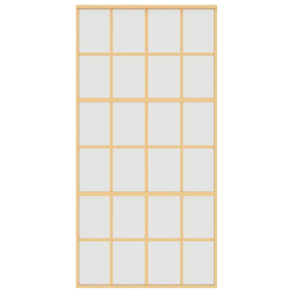Porta Scorrevole Oro 102,5x205 Vetro Smerigliato ESG Alluminio 155177