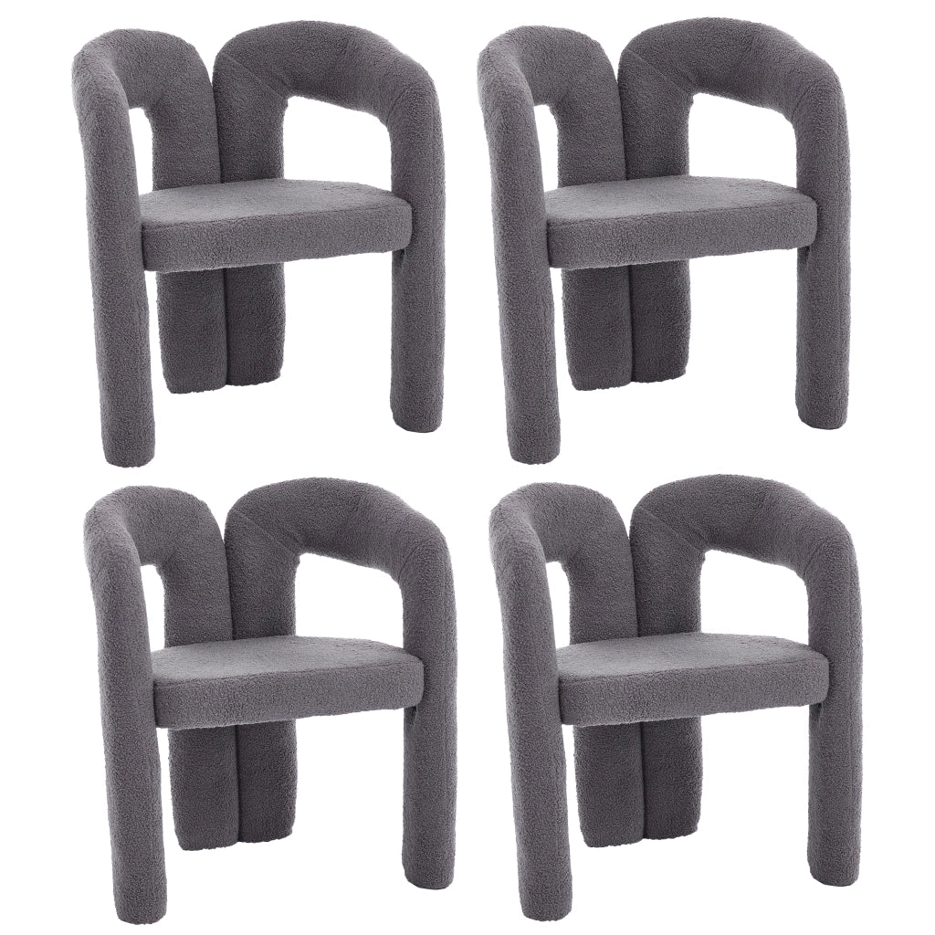 Poltrona Ergonomica in Tessuto Teddy ¨C MINIMAL ¨C Grigio, Design Moderno per Soggiorno