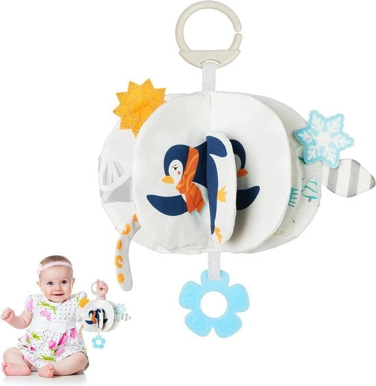 Libretto di Pannolino Sensory per Bambini con Crinkle 3D e Code di Coda di Animali