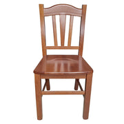 SET 4PZ SEDIA IN LEGNO MASSELLO CON SEDUTA COMPATTA E SCHIENALE ALTO LAVORATO -  COLORE NOCE 90X45X46 CM