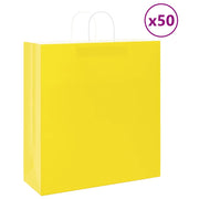 Sacchetti di Carta 50 pz con Manici Gialli 45x17x48 cm