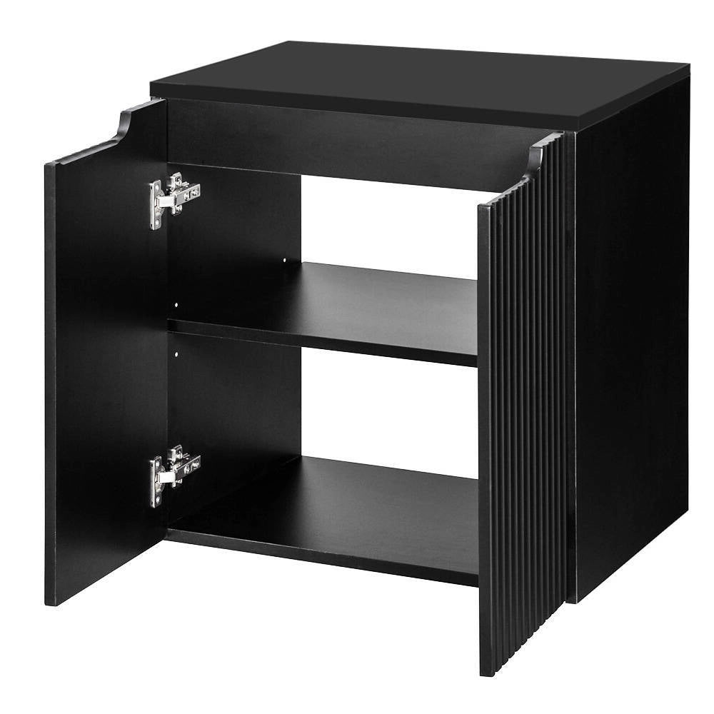 Mobile Sottolavabo NEWPORT da Parete con 2 Ante e Ripiano 60x60x40 cm - Nero [en.casa]