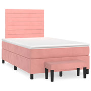 Giroletto a Molle con Materasso Rosa 120x190 cm in Velluto 3270480