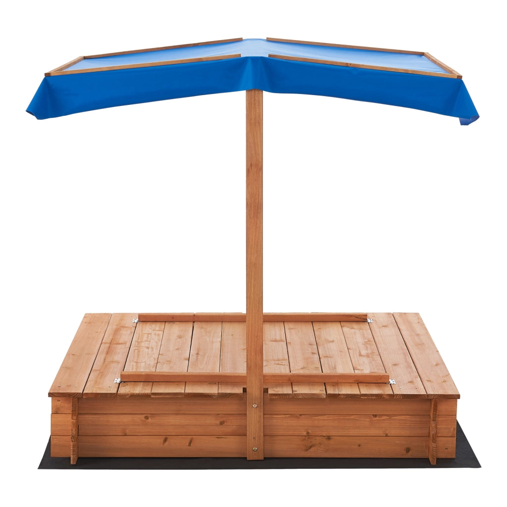 Sabbiera Kellenhusen in Legno con Panchine Integrate e Tettuccio Parasole - Sabbiera Chiudibile [en.casa]