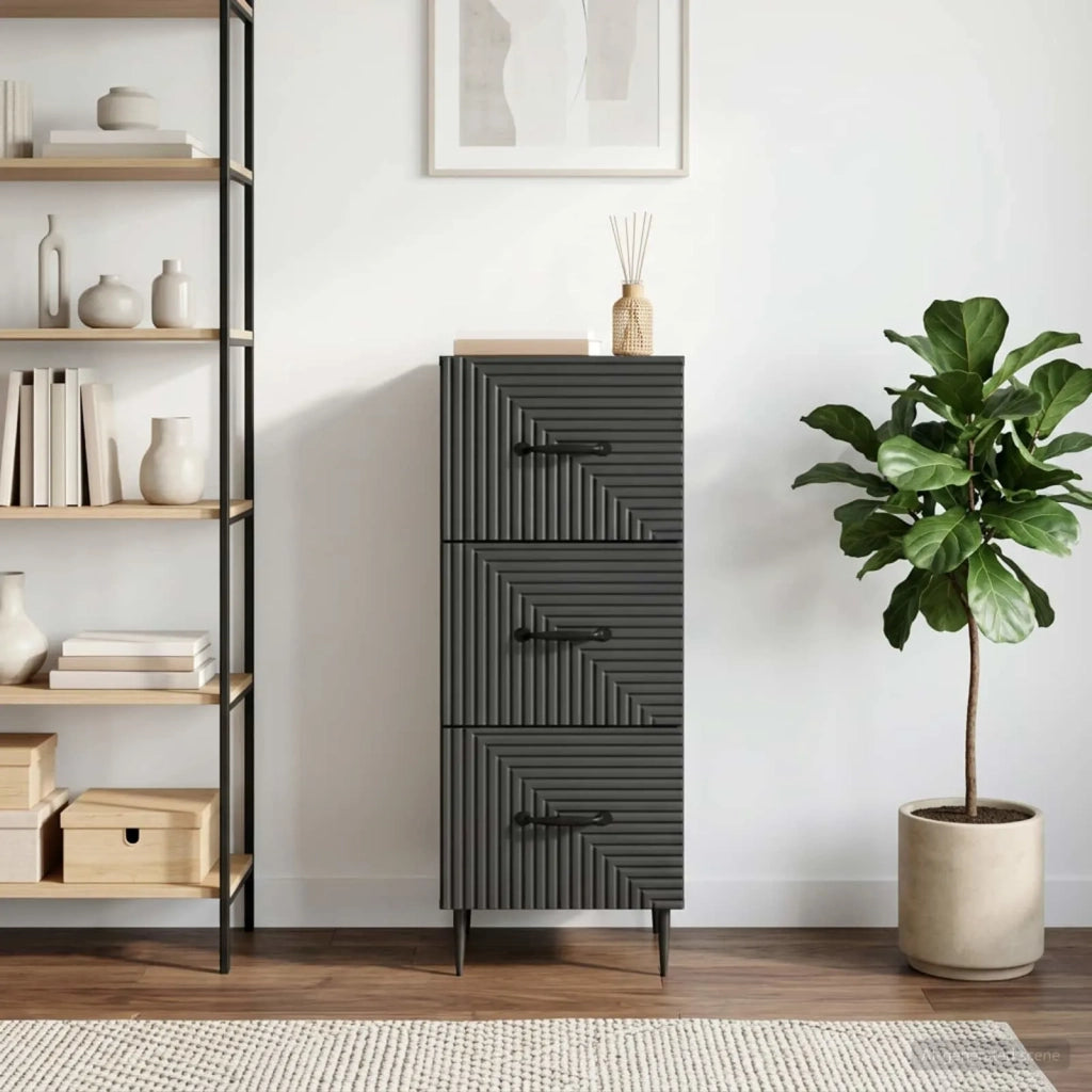 Mobile con Cassetti Nero 33 x 34,5 x 89,5 cm 894846