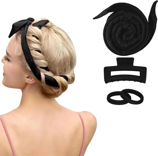 Macchina per stileare i capelli, stileatrice senza calore, stileatrice notturna con spiedi antiscivente, Adatta per capelli di media lunghezza e lunghezza
