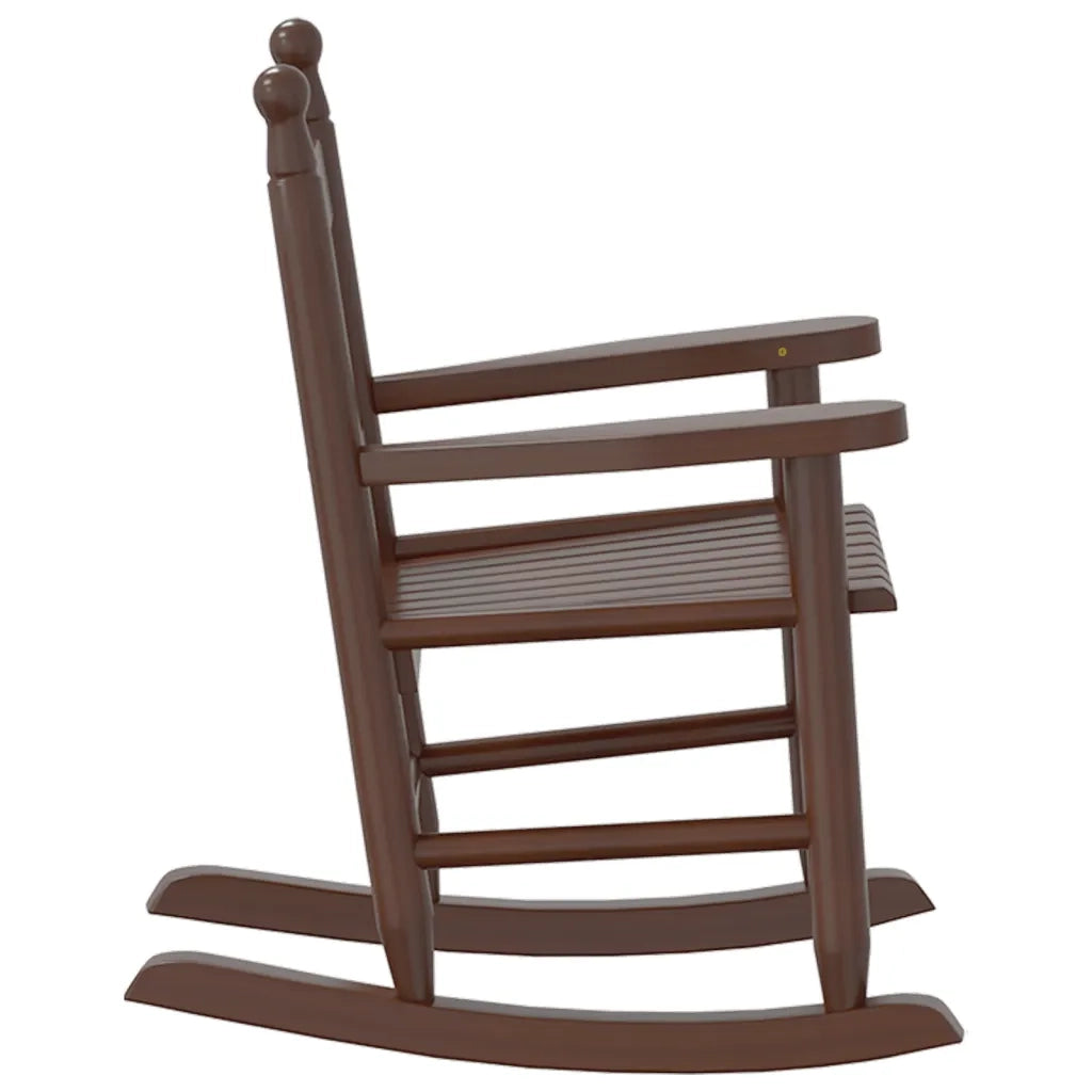 vidaXL Sedie a Dondolo per Bambini 2 pz Marrone Legno Massello Pioppo