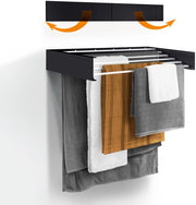 Droogrek per Parete - Montaggio Facile - Riscaldabile - Asportabile - Asportabile per Interno ed Esterno - Design Spaziale, Compattabile e Sottile (Grigio, 100 cm)