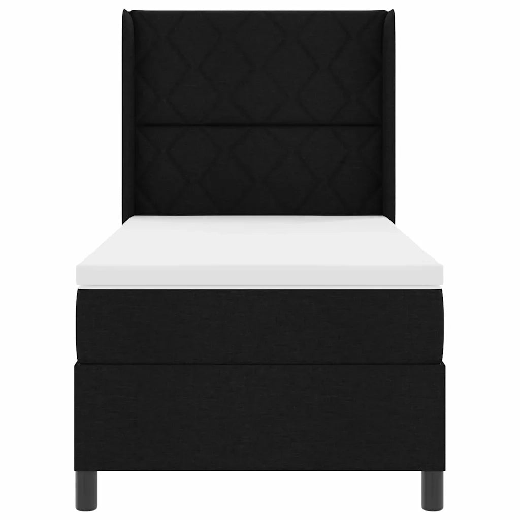 Letto a Sorgente LED con materasso Nero 90 x 200 cm Tessuto 3343548