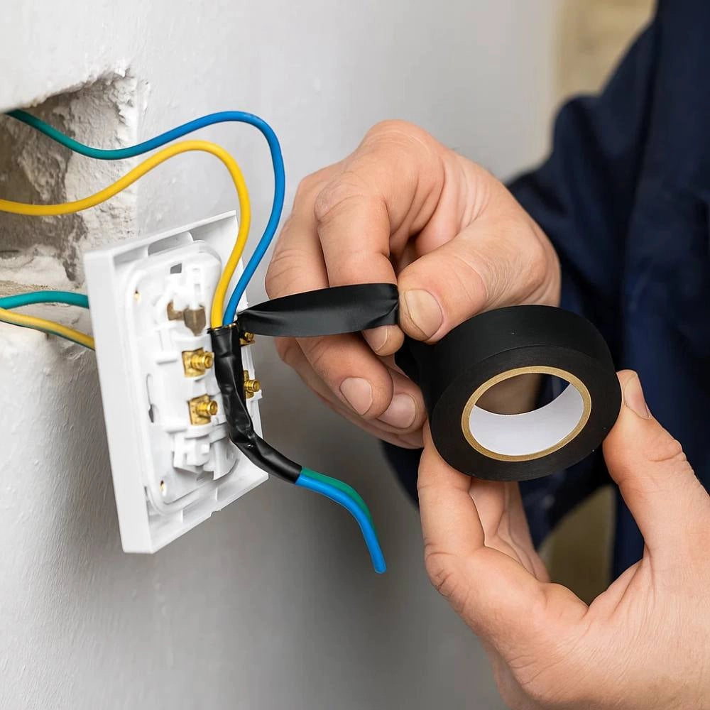 Nastro isolante in pvc autoestinguente raytech per impianti elettrici e cablaggi *** colore nero, dimensioni 19 mm x ...