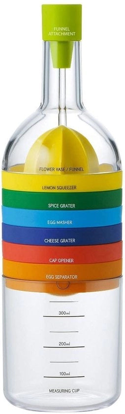 8-in-1 Utensile da Cucina - Gadget Multifunzionale da Cucina - Pratico e Compattibile - Colore: Multicolore - Ideale per la Cucina e la Cottura