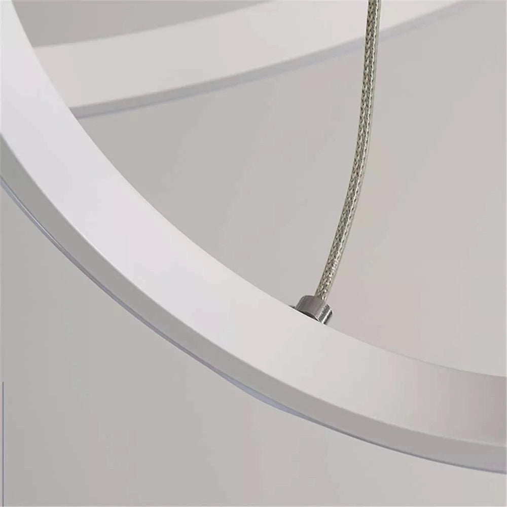 Trade Shop - Lampadario Sospeso Led 120w 4 Cerchi Pendente Rotondo Anelli Bianco Luce 4000k 50279 -