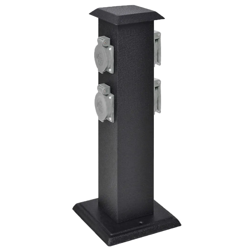 Presa Elettrica da Giardino con Pilastro Nero cod mxl 12374