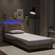 Giroletto con LED senza Materasso-Struttura Letto Hvar Cappuccino 80x200 cm