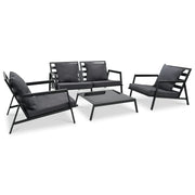 Set di mobili da giardino per esterni 4 pezzi con cuscini alluminio grigio scuro 02_0016078