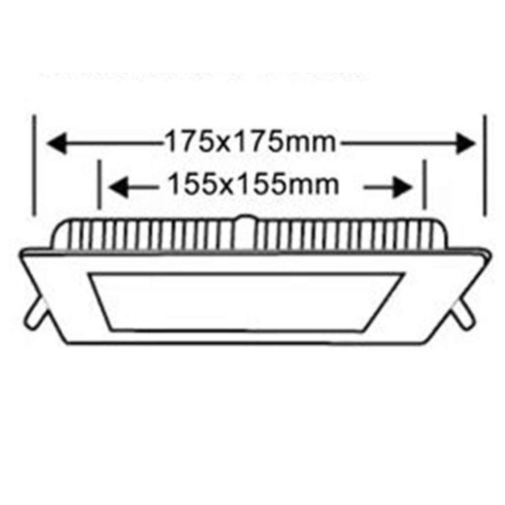 Trade Shop - Pannello Smd Led Quadrato Incasso 12w Con Driver Cct 4000k 3000k 6500k P155a-q3c -