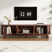 Mobile TV 165 cm in MDF marrone con ante scorrevoli e anta ribaltabile