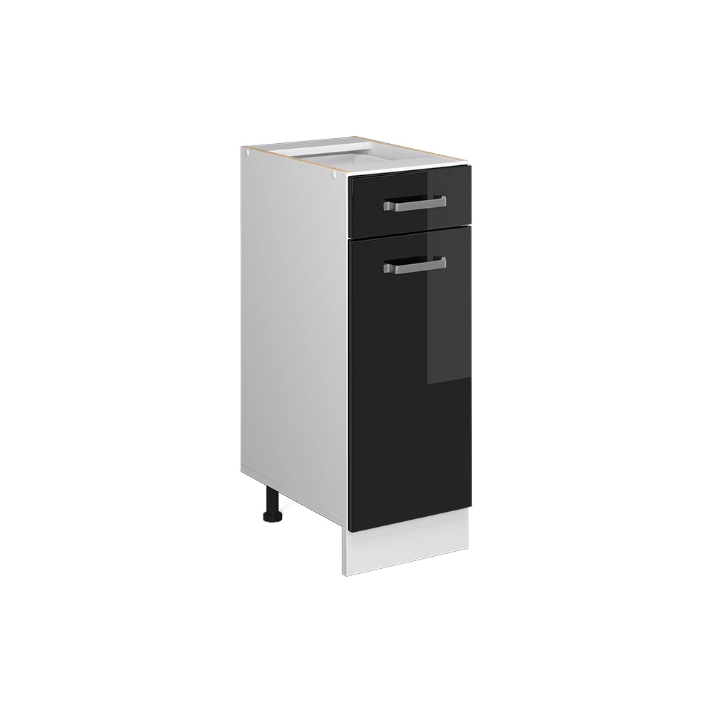 Vicco Frontale cucina Nero lucido 29.6 x 70.8 cm frontale del mobile per mobile base con cassetti