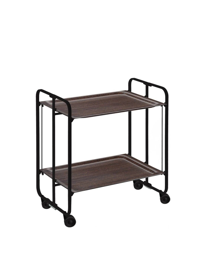 Carrello da cucina pieghevole nero con ruote BAUHAUS 2 ripiani