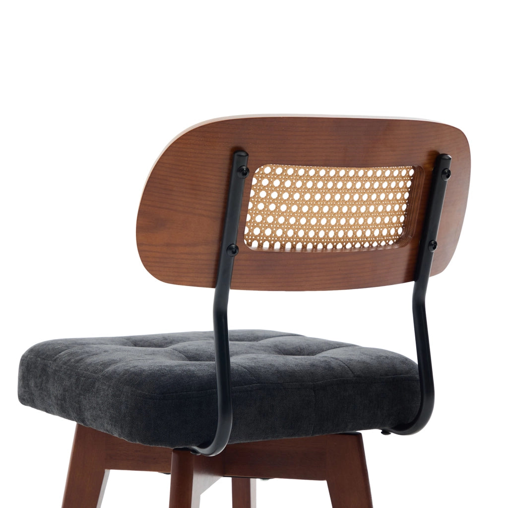 Sedia girevole 43x50x77 cm a 360° in ciniglia nera