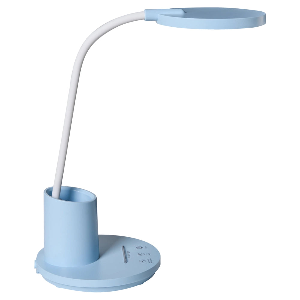 Lampada da scrivania per ufficio blu illuminazione da tavolo per lettura e computer braccio regolabile dimmer continuo a scorrimento