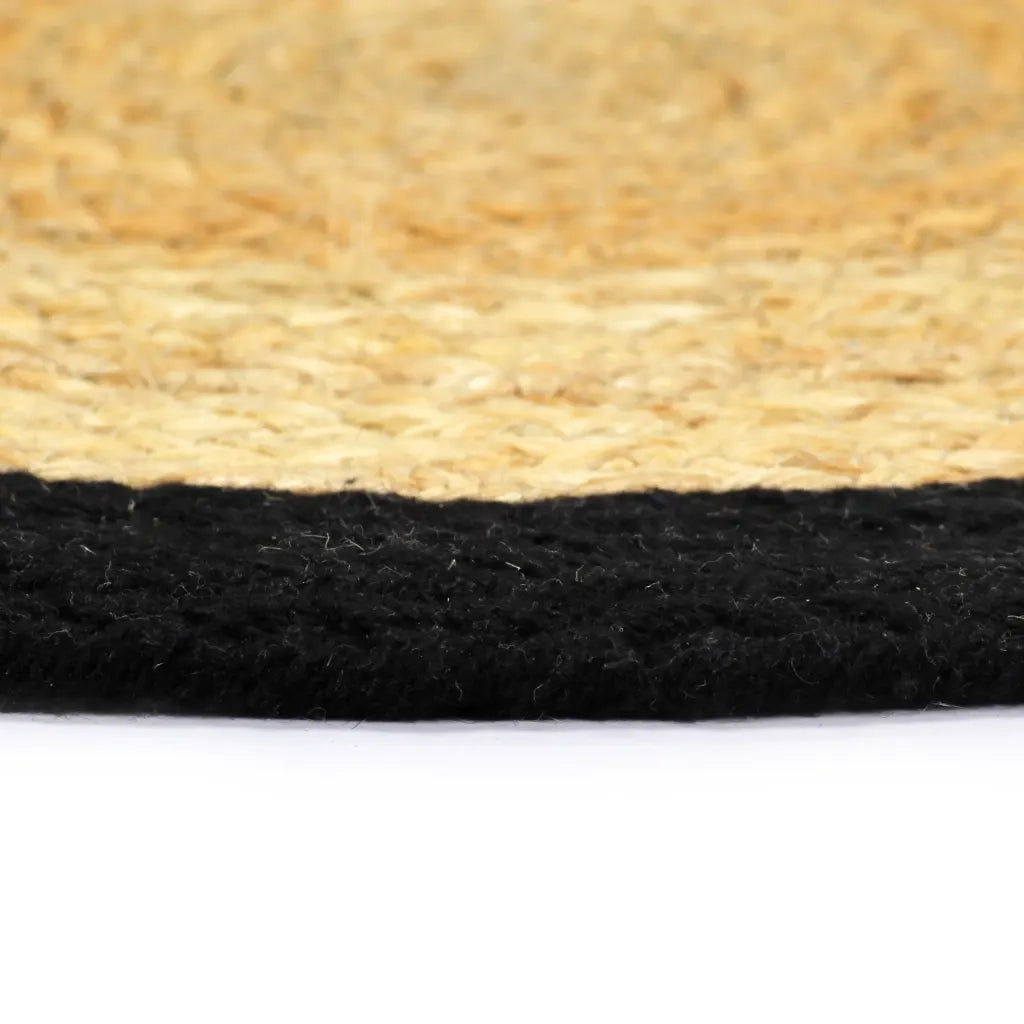 Tovagliette 6 pz Naturale e Nero 38 cm in Juta e Cotone 133857