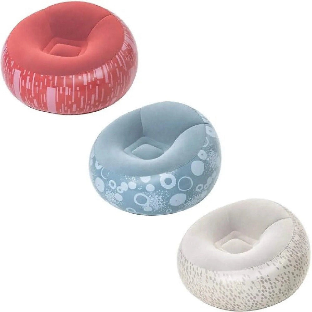 Trade Shop - Poltrona Pouff Gonfiabile Seduta Sagomata 112x112x66cm 3 Colori Assortiti 75052 -