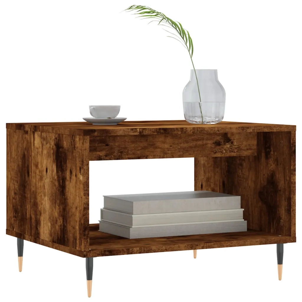 Tavolino da Salotto Rovere Fumo 60x50x40 cm Legno Multistrato 829249