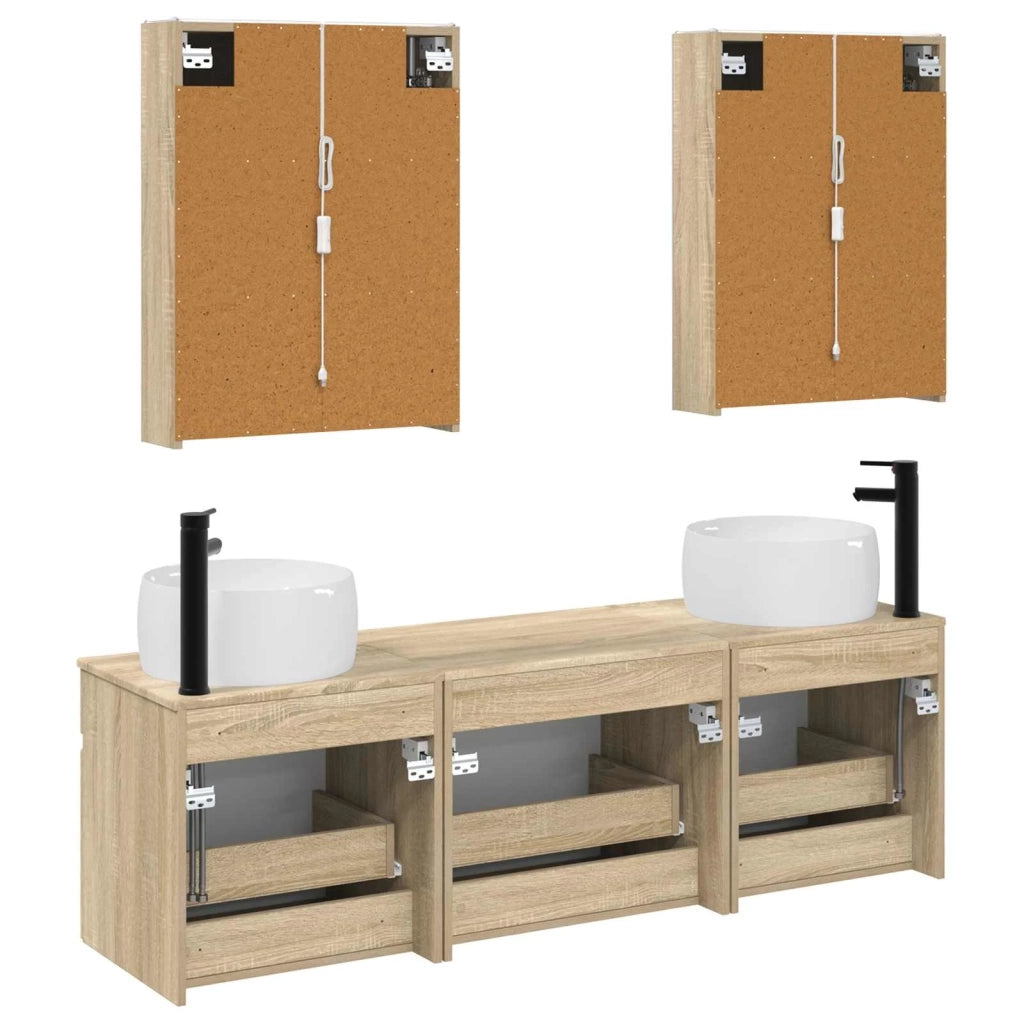 Set di Armadi da Bagno 5 pcs Rovere Sonoma 53 x 15,5 x 70 cm 3406649