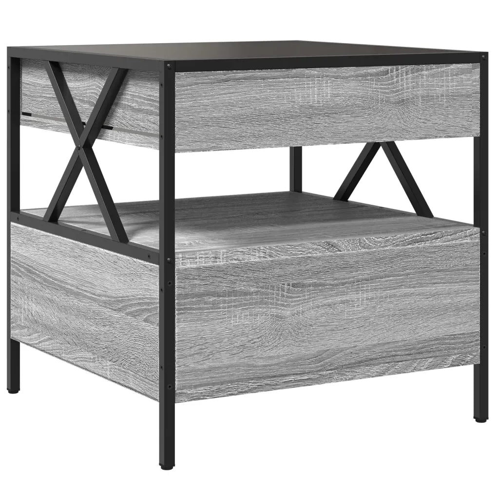 Tavolino da salotto | Tavolino da caff¨¨ | Tavolino da Soggiorno con LED Infinity Grigio Sonoma 50x50x51 cm