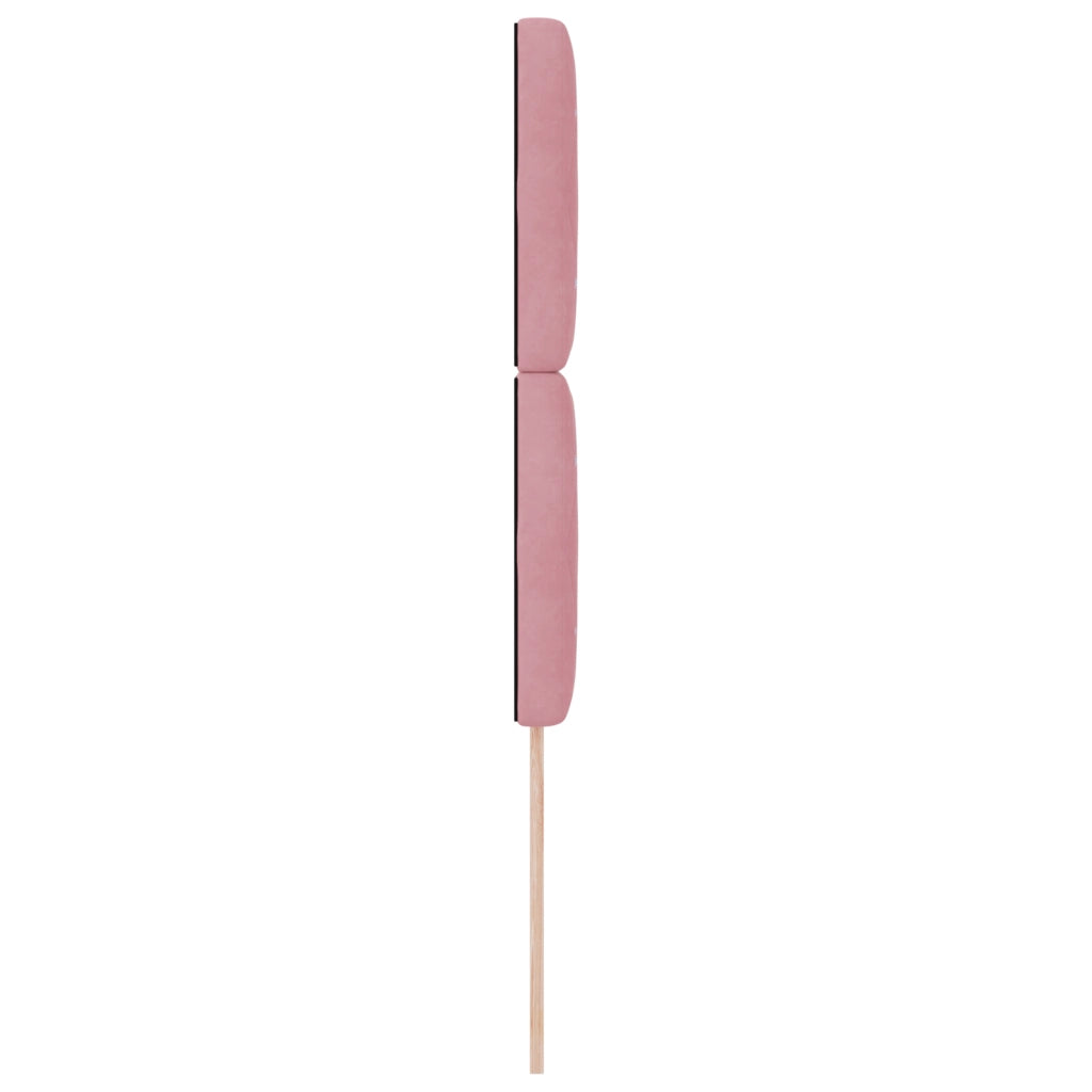 Testiera  con Bottoni in Cristallo Arricciati Rosa 90 cm in Velluto