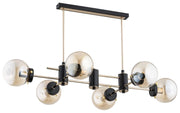 Lampadario Alfa Linio Sola 6xE14 nero oro ambra IP20