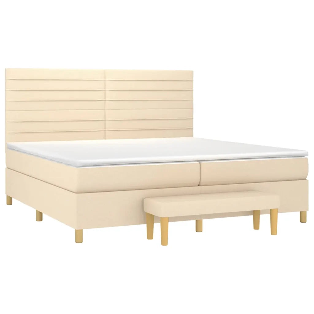 Giroletto a Molle con Materasso Crema 200x200 cm in Tessuto cod mxl 61249