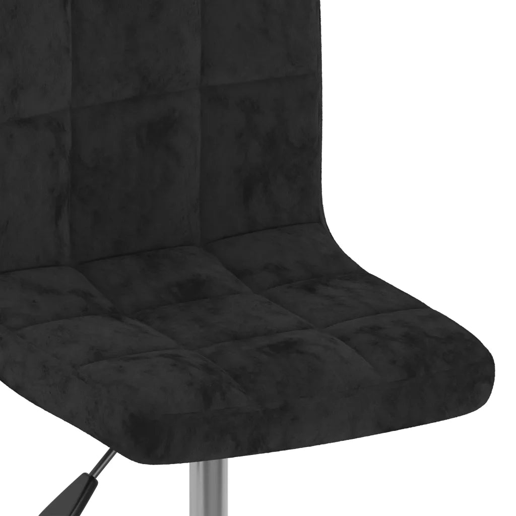 Sedia da Pranzo Girevole Nera in Velluto 3087500