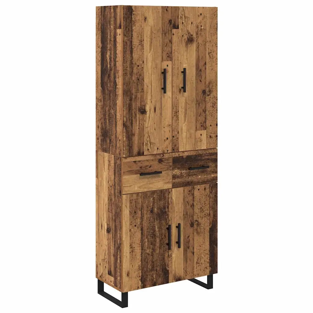 Credenza con cassetto 2 pcs Legno vecchio 69,5 x 34 x 180 cm