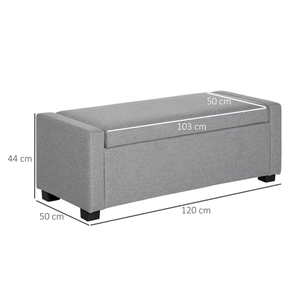 Letto Contenitore in Tessuto ¨C zephmum ¨C Grigio 120x50x44