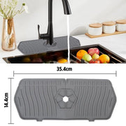 Mat di protezione per lavabo e goletta in silicone, drizzle stop di silicone, per cucina e bagno, protezione da gocce, protezione da schizzi, per piano di lavoro, verde.